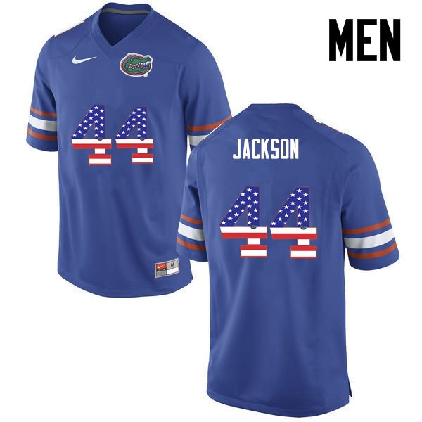 NCAA Florida Gators Rayshad Jackson Men's #44 USA Flag Fashion Nike Blue Stitched Authentic College Football Jersey MTK1364KM